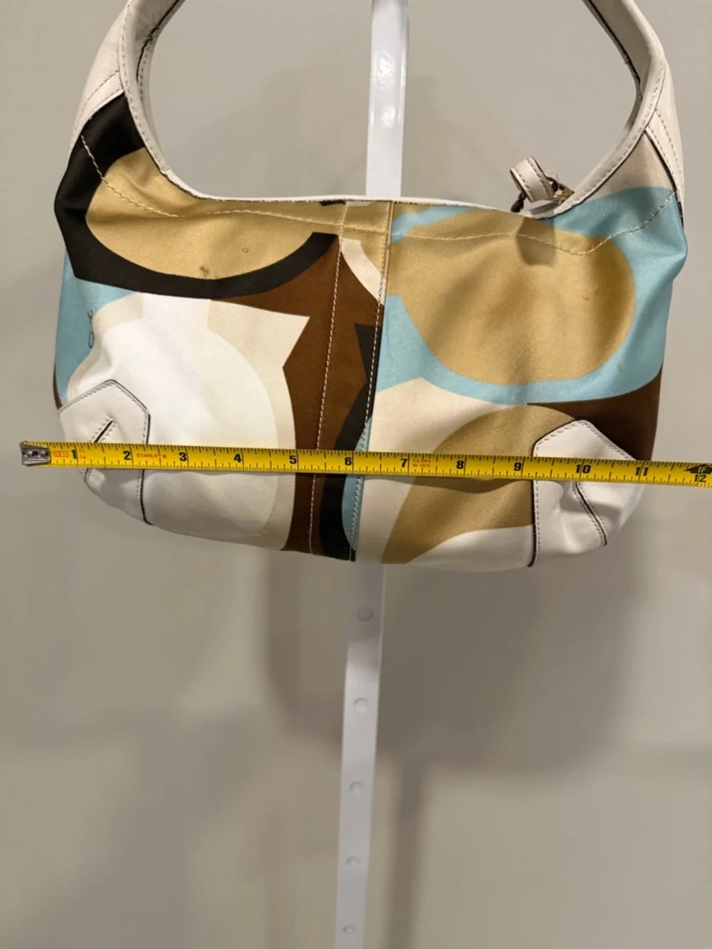 Coach ergo hobo shoulder bag with multi color scarf print